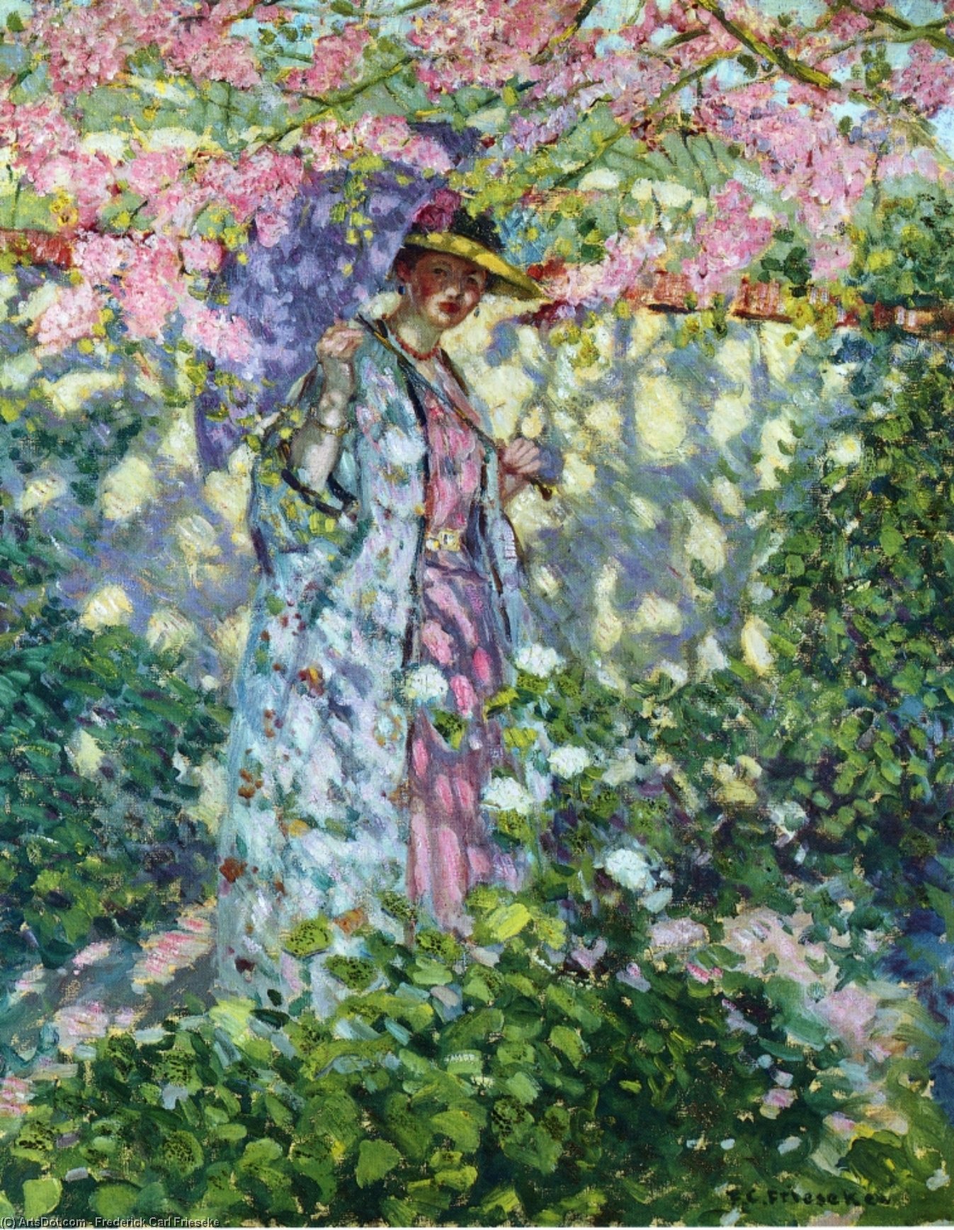 Wikioo.org - The Encyclopedia of Fine Arts - Painting, Artwork by Frederick Carl Frieseke - The Judas Tree