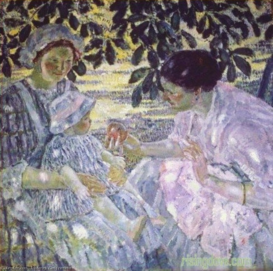 Wikioo.org - The Encyclopedia of Fine Arts - Painting, Artwork by Frederick Carl Frieseke - Under the Trees