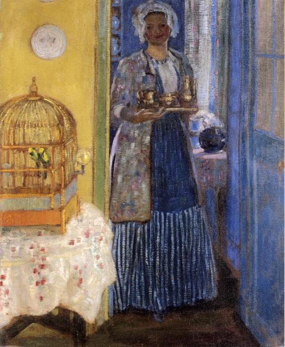 Wikioo.org - The Encyclopedia of Fine Arts - Painting, Artwork by Frederick Carl Frieseke - Yellow And Blue