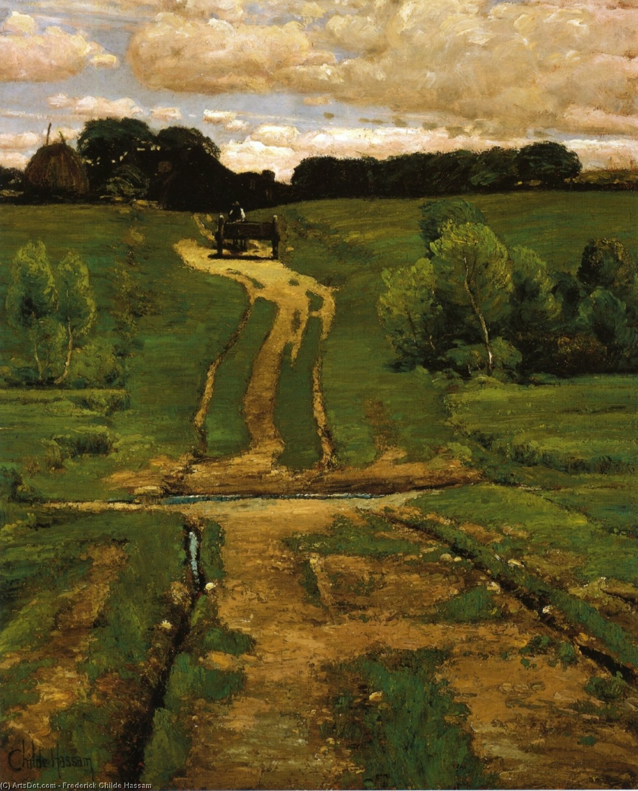 WikiOO.org - Encyclopedia of Fine Arts - Maalaus, taideteos Frederick Childe Hassam - A Back Road