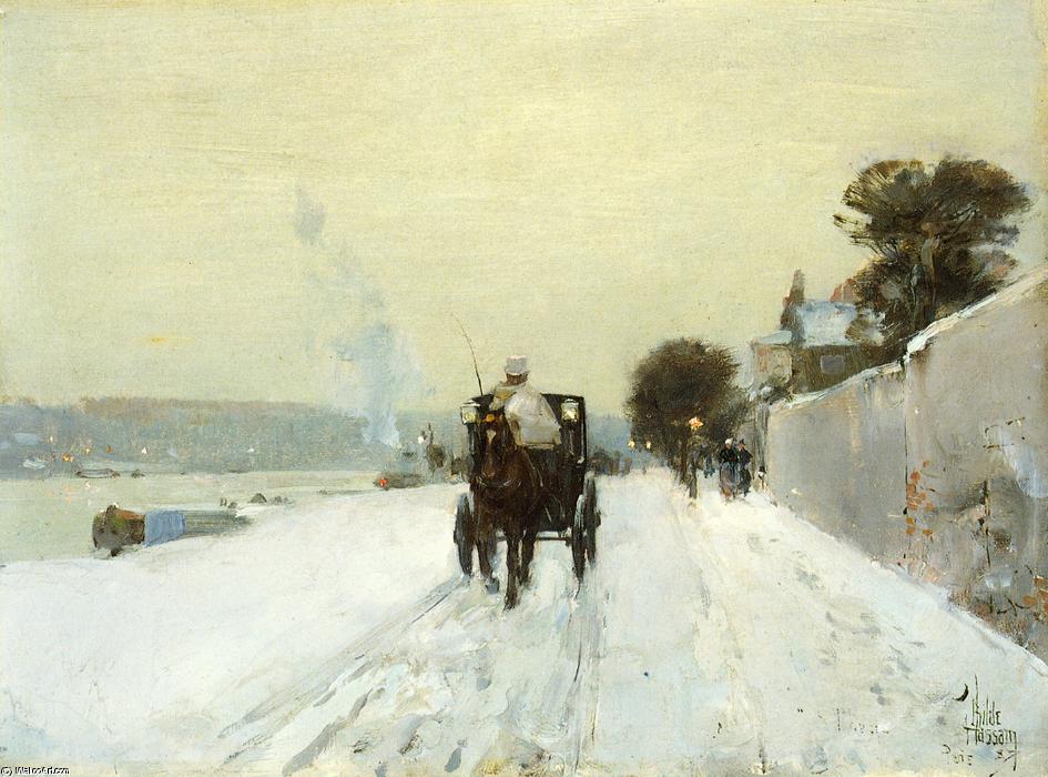 Wikioo.org - The Encyclopedia of Fine Arts - Painting, Artwork by Frederick Childe Hassam - Along the Seine