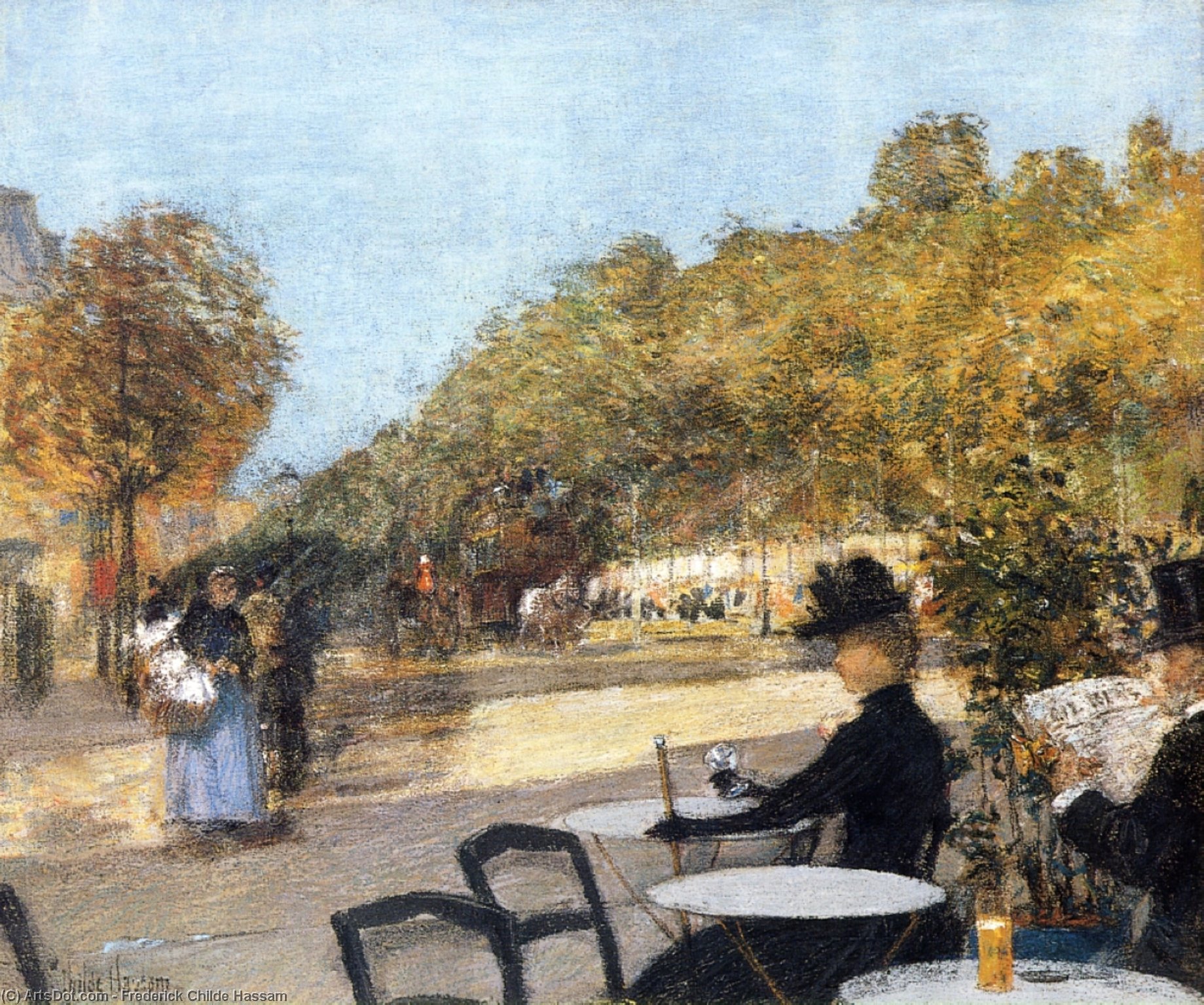 WikiOO.org - Encyclopedia of Fine Arts - Maalaus, taideteos Frederick Childe Hassam - At the Cafe