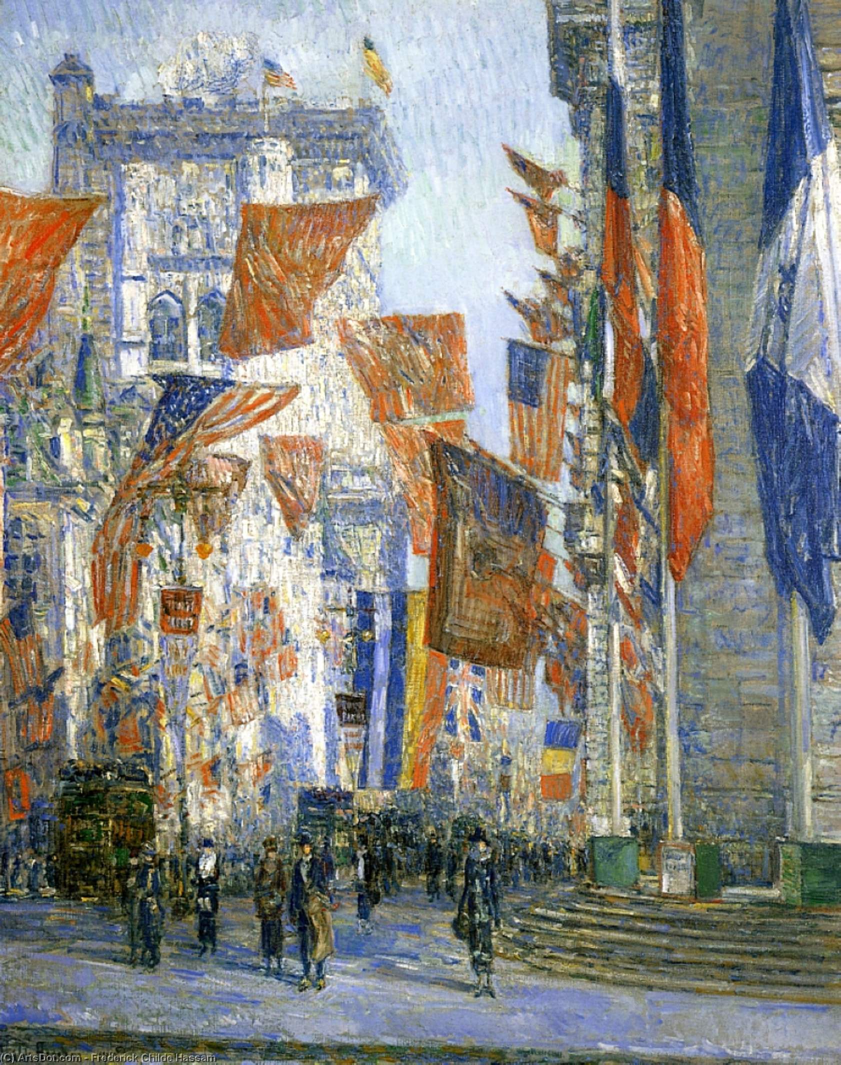 Wikioo.org - The Encyclopedia of Fine Arts - Painting, Artwork by Frederick Childe Hassam - Avenue of the Allies 1