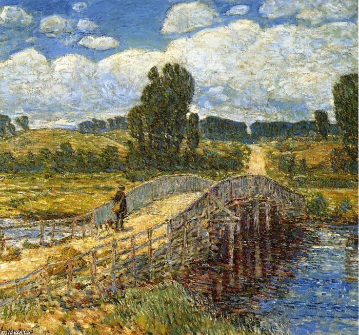 Wikioo.org - The Encyclopedia of Fine Arts - Painting, Artwork by Frederick Childe Hassam - Bridge at Old Lyme