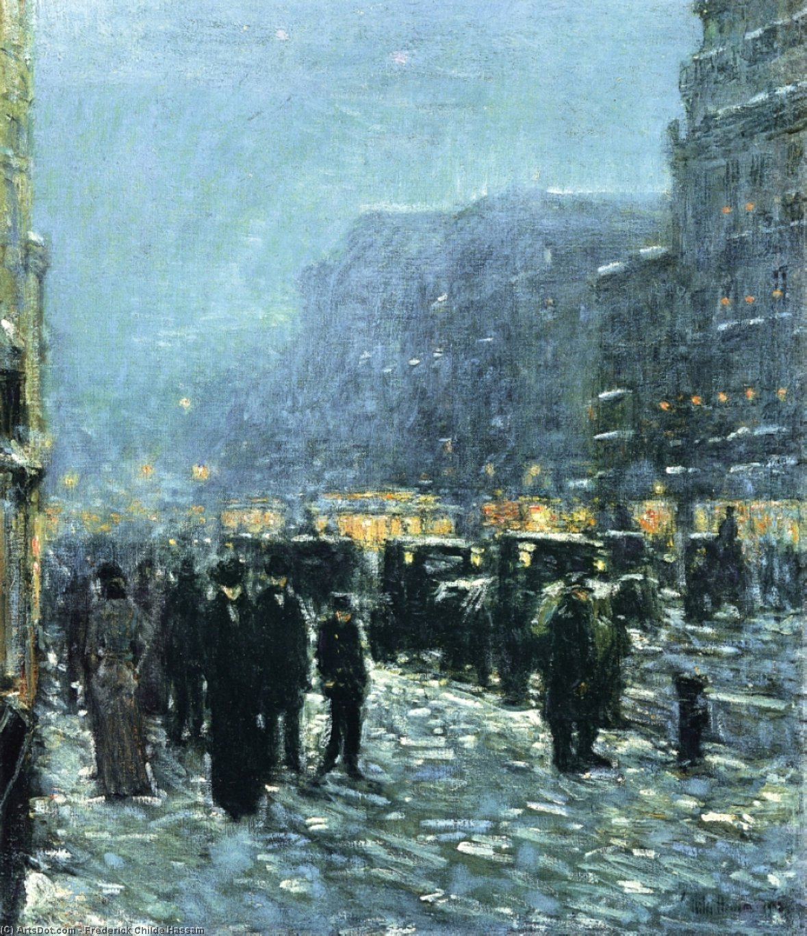 Wikioo.org - The Encyclopedia of Fine Arts - Painting, Artwork by Frederick Childe Hassam - Broadway and 42nd Street