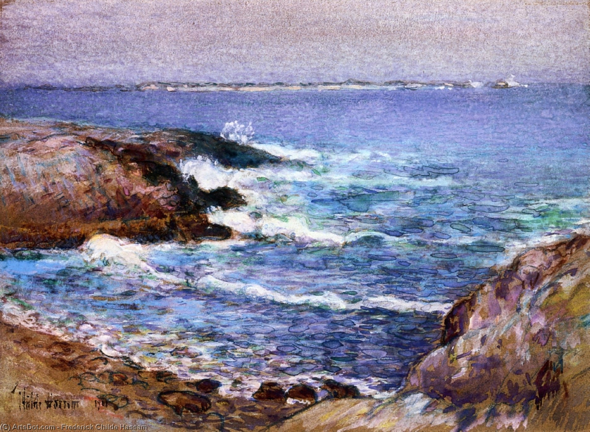 Wikioo.org - The Encyclopedia of Fine Arts - Painting, Artwork by Frederick Childe Hassam - Cannon Beach, Oregon