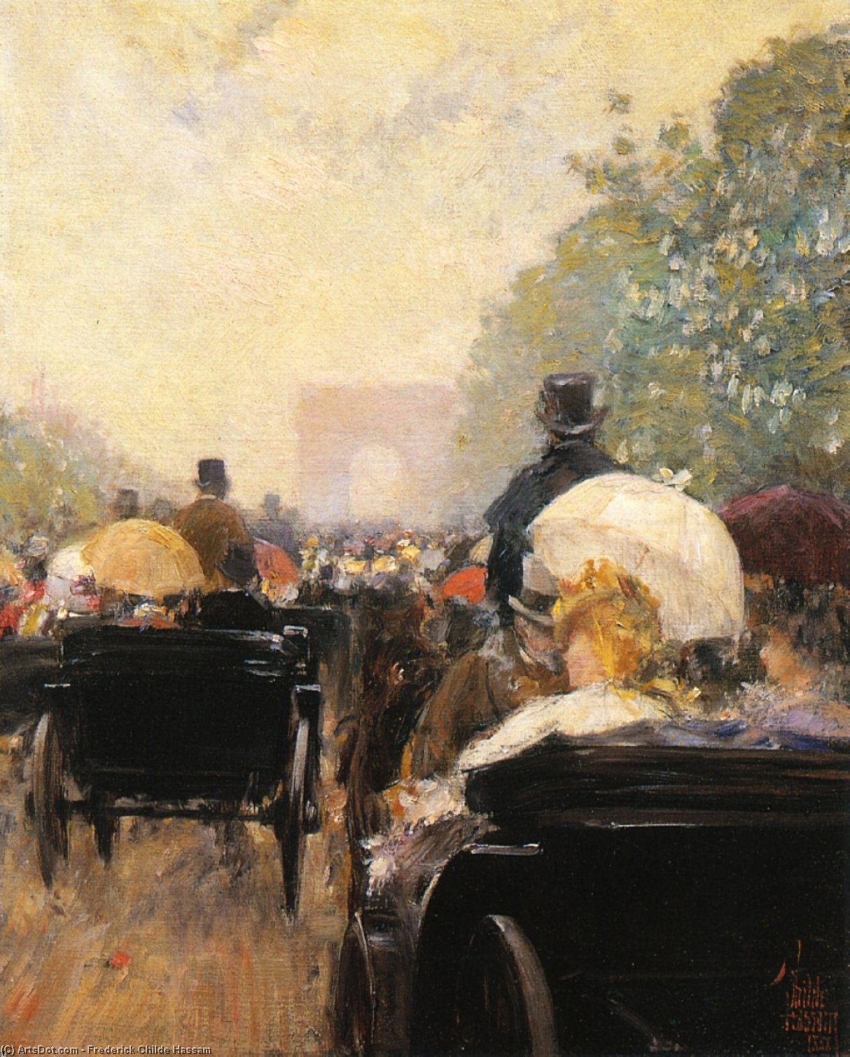 WikiOO.org - Encyclopedia of Fine Arts - Målning, konstverk Frederick Childe Hassam - Carriage Parade