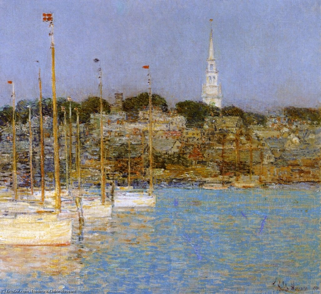 Wikioo.org - The Encyclopedia of Fine Arts - Painting, Artwork by Frederick Childe Hassam - Cat Boats, Newport