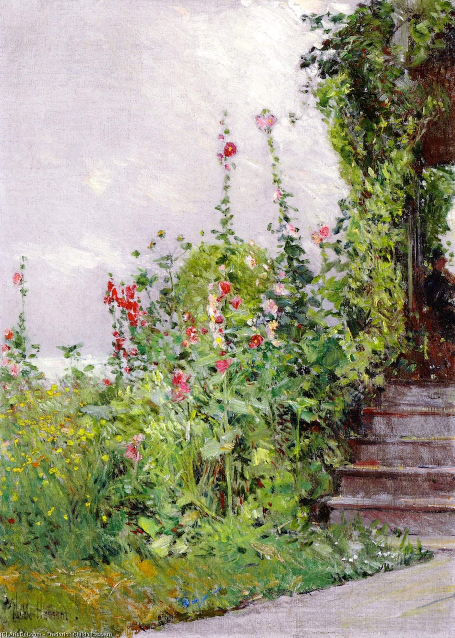 Wikioo.org - The Encyclopedia of Fine Arts - Painting, Artwork by Frederick Childe Hassam - Celia Thaxter's Garden, Appledore, Isles of Shoals