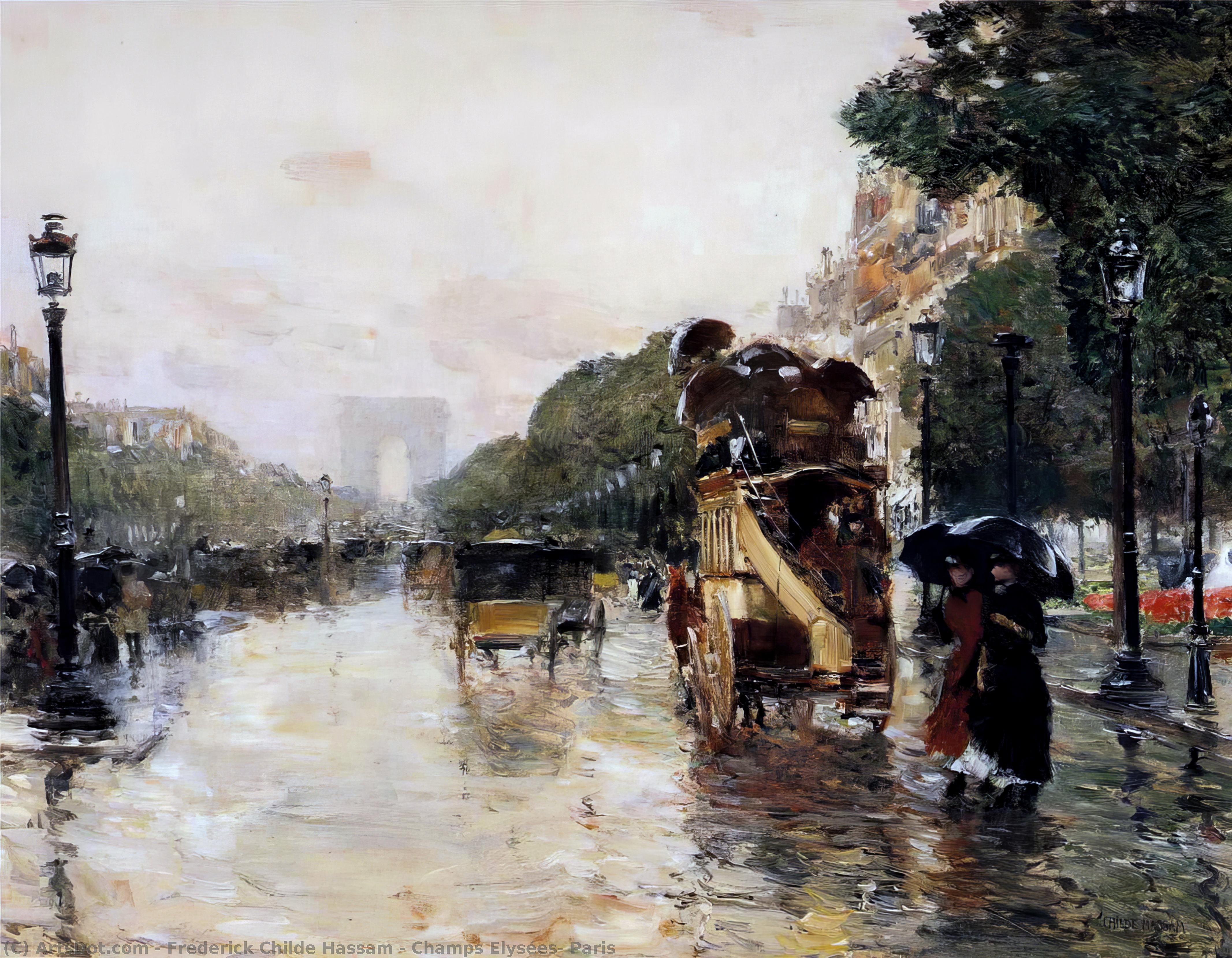 Wikioo.org - The Encyclopedia of Fine Arts - Painting, Artwork by Frederick Childe Hassam - Champs Elysées, Paris