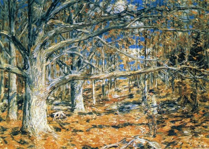 Wikioo.org - The Encyclopedia of Fine Arts - Painting, Artwork by Frederick Childe Hassam - Connecticut Hunting Scene
