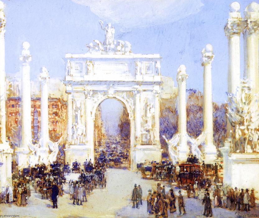 Wikioo.org - The Encyclopedia of Fine Arts - Painting, Artwork by Frederick Childe Hassam - Dewey's Arch