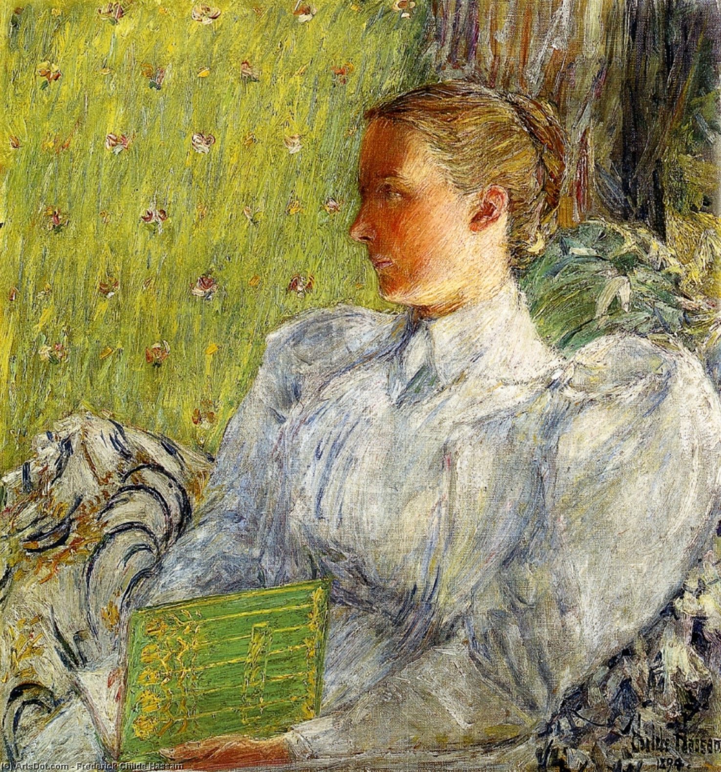 Wikioo.org - The Encyclopedia of Fine Arts - Painting, Artwork by Frederick Childe Hassam - Edith Blaney (Mrs. Dwight Blaney)