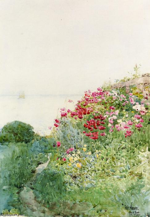 Wikioo.org - Encyklopedia Sztuk Pięknych - Malarstwo, Grafika Frederick Childe Hassam - Field of Poppies, Isles of Shaos, Appledore