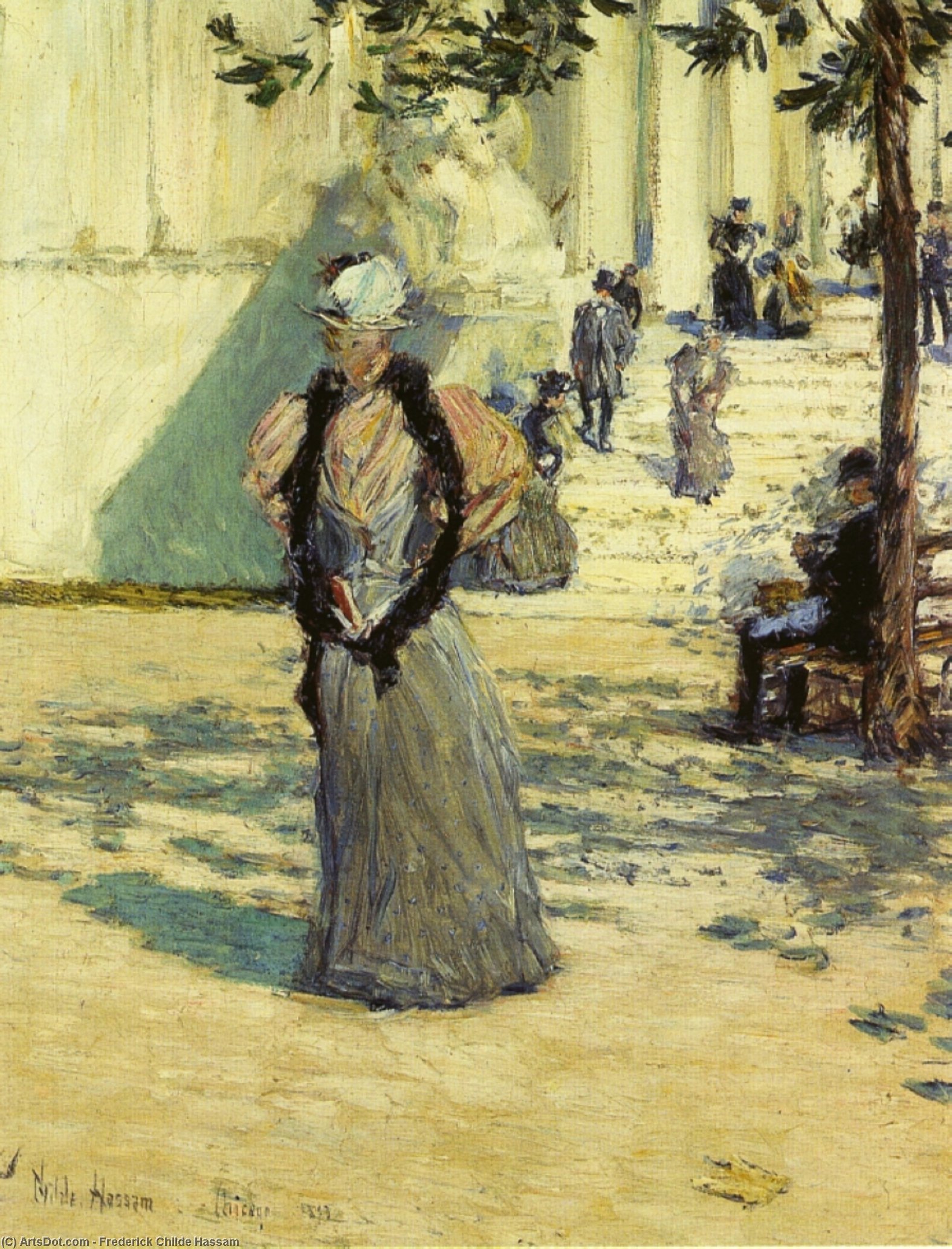 WikiOO.org - Encyclopedia of Fine Arts - Maľba, Artwork Frederick Childe Hassam - Figures in Sunlight