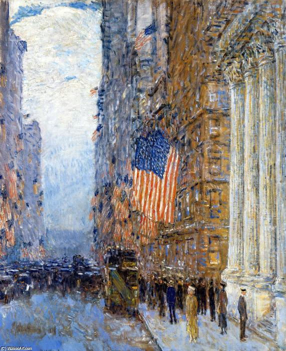 Wikioo.org - The Encyclopedia of Fine Arts - Painting, Artwork by Frederick Childe Hassam - Flags on the Waldorf