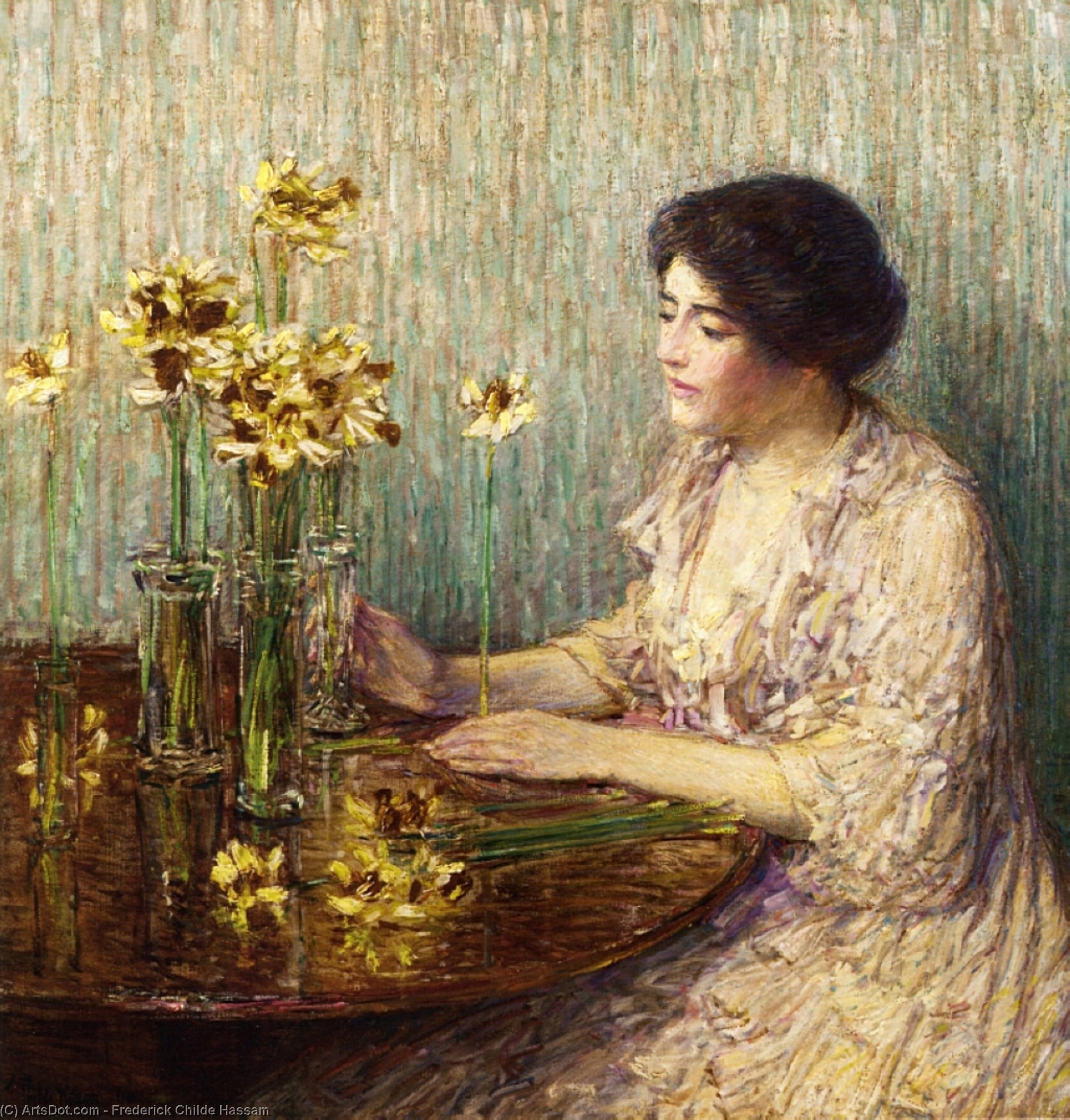 Wikioo.org - The Encyclopedia of Fine Arts - Painting, Artwork by Frederick Childe Hassam - Jonquils