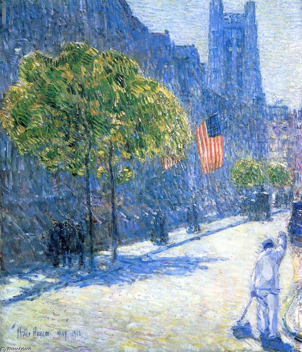 Wikioo.org - The Encyclopedia of Fine Arts - Painting, Artwork by Frederick Childe Hassam - Just Off the Avenue, Fifty-Third Stret, May, 1916