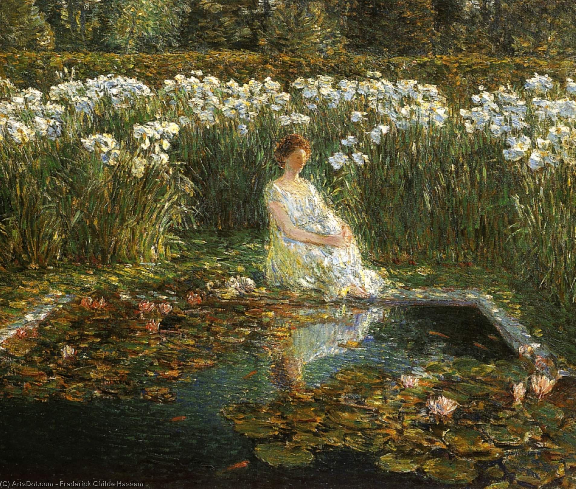 WikiOO.org - Encyclopedia of Fine Arts - Maľba, Artwork Frederick Childe Hassam - Lilies