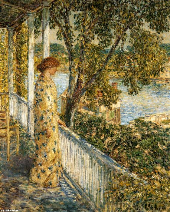 WikiOO.org - 백과 사전 - 회화, 삽화 Frederick Childe Hassam - Listening to the Orchard Oriole