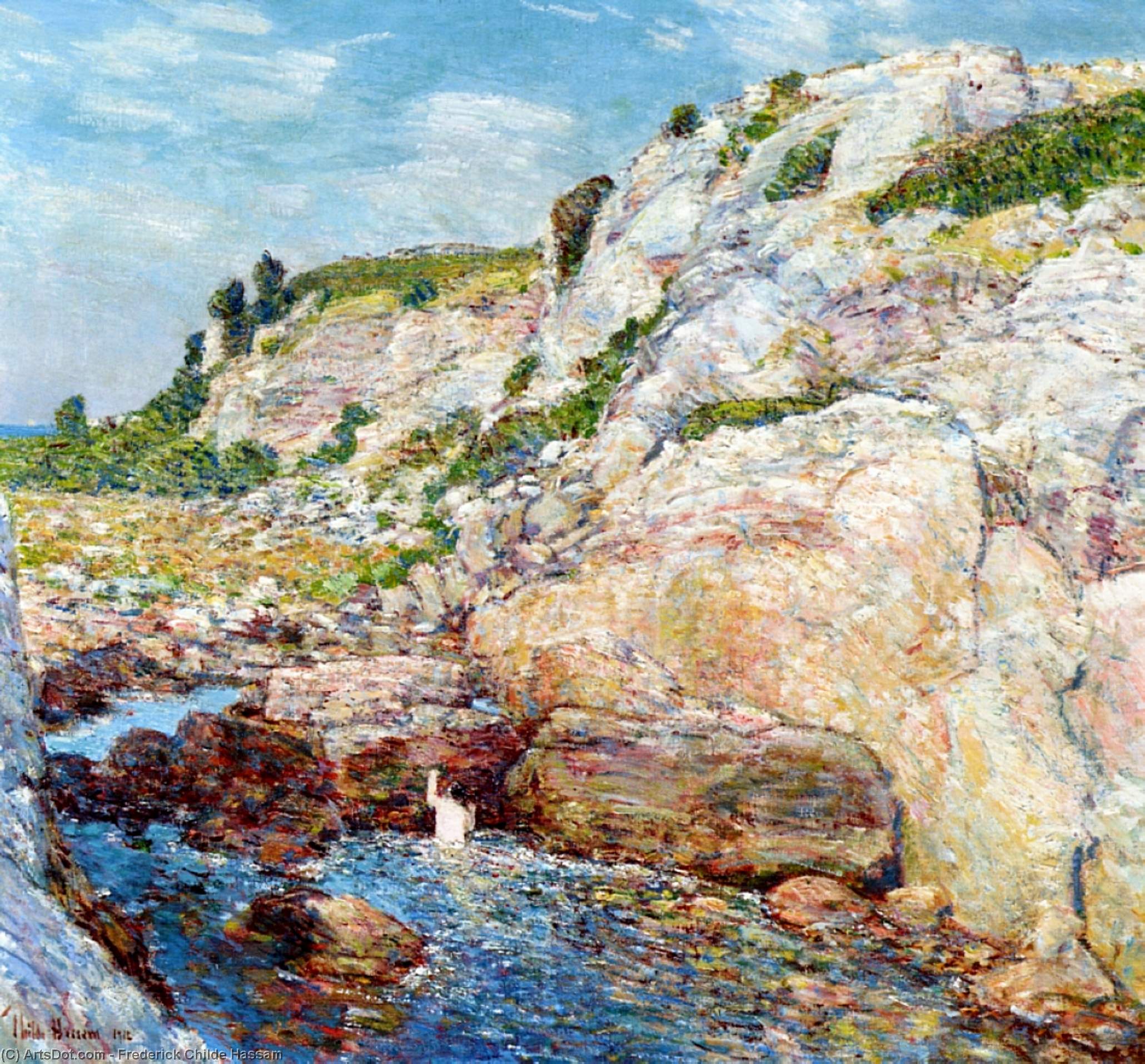 Wikioo.org - The Encyclopedia of Fine Arts - Painting, Artwork by Frederick Childe Hassam - Northeast Gorge at Appledore