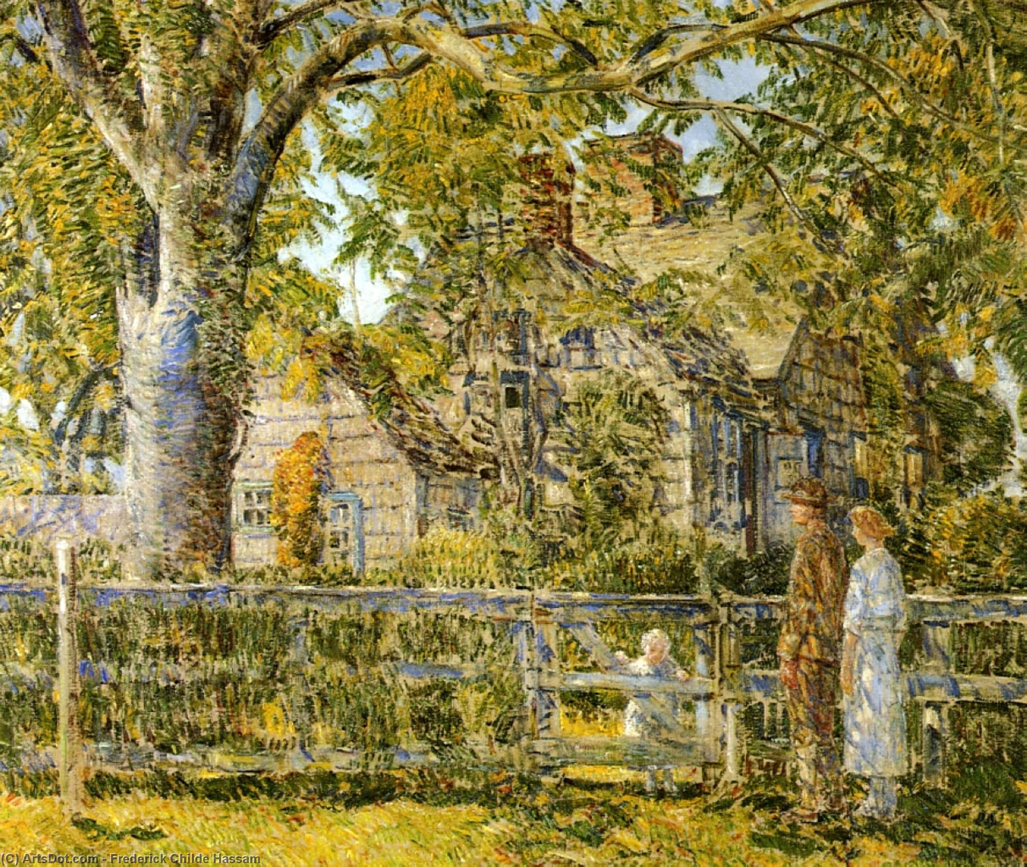 WikiOO.org - Encyclopedia of Fine Arts - Maleri, Artwork Frederick Childe Hassam - Old Mumford House, Easthampton