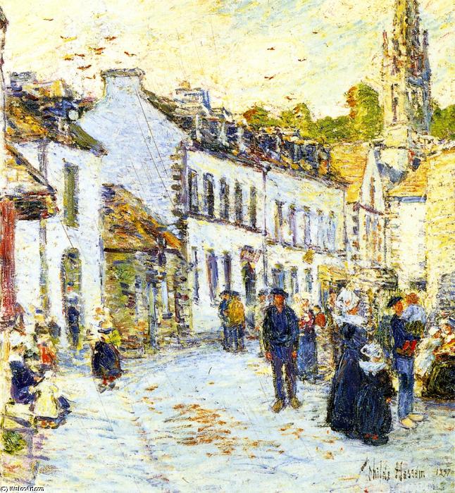 Wikioo.org - The Encyclopedia of Fine Arts - Painting, Artwork by Frederick Childe Hassam - Pont-Aven, Evening