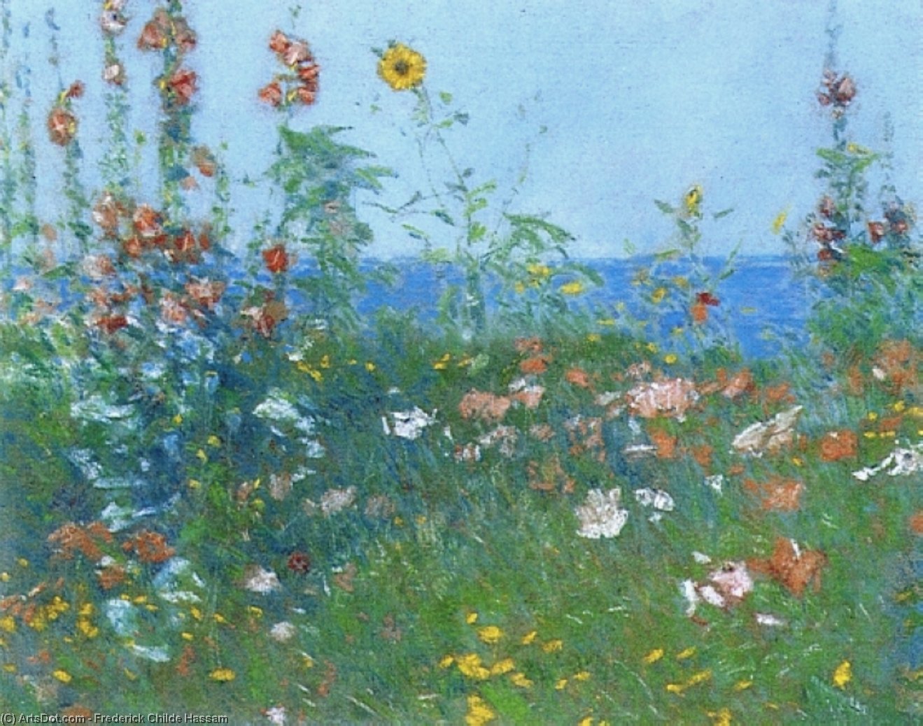 Wikioo.org - The Encyclopedia of Fine Arts - Painting, Artwork by Frederick Childe Hassam - Poppies, Isles of Shoals 2