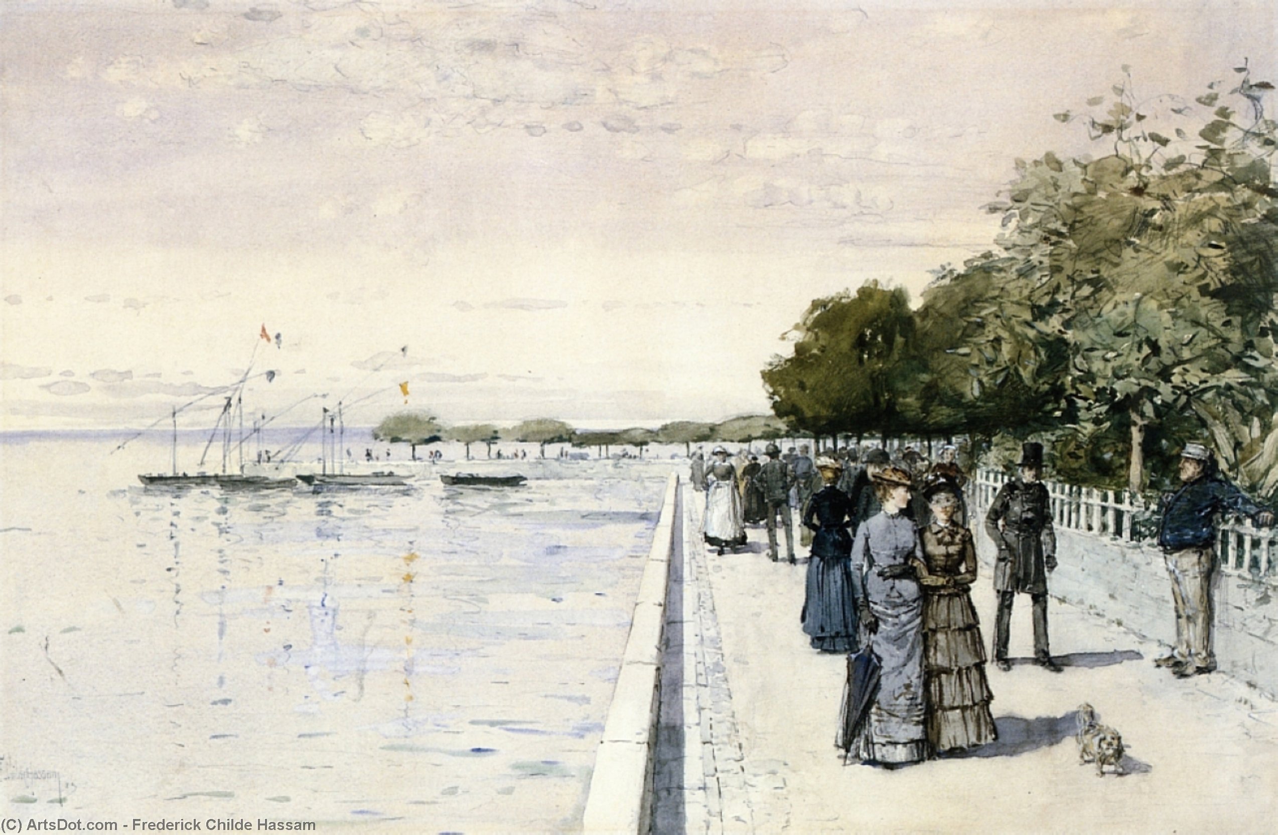 WikiOO.org - Енциклопедия за изящни изкуства - Живопис, Произведения на изкуството Frederick Childe Hassam - Promenade