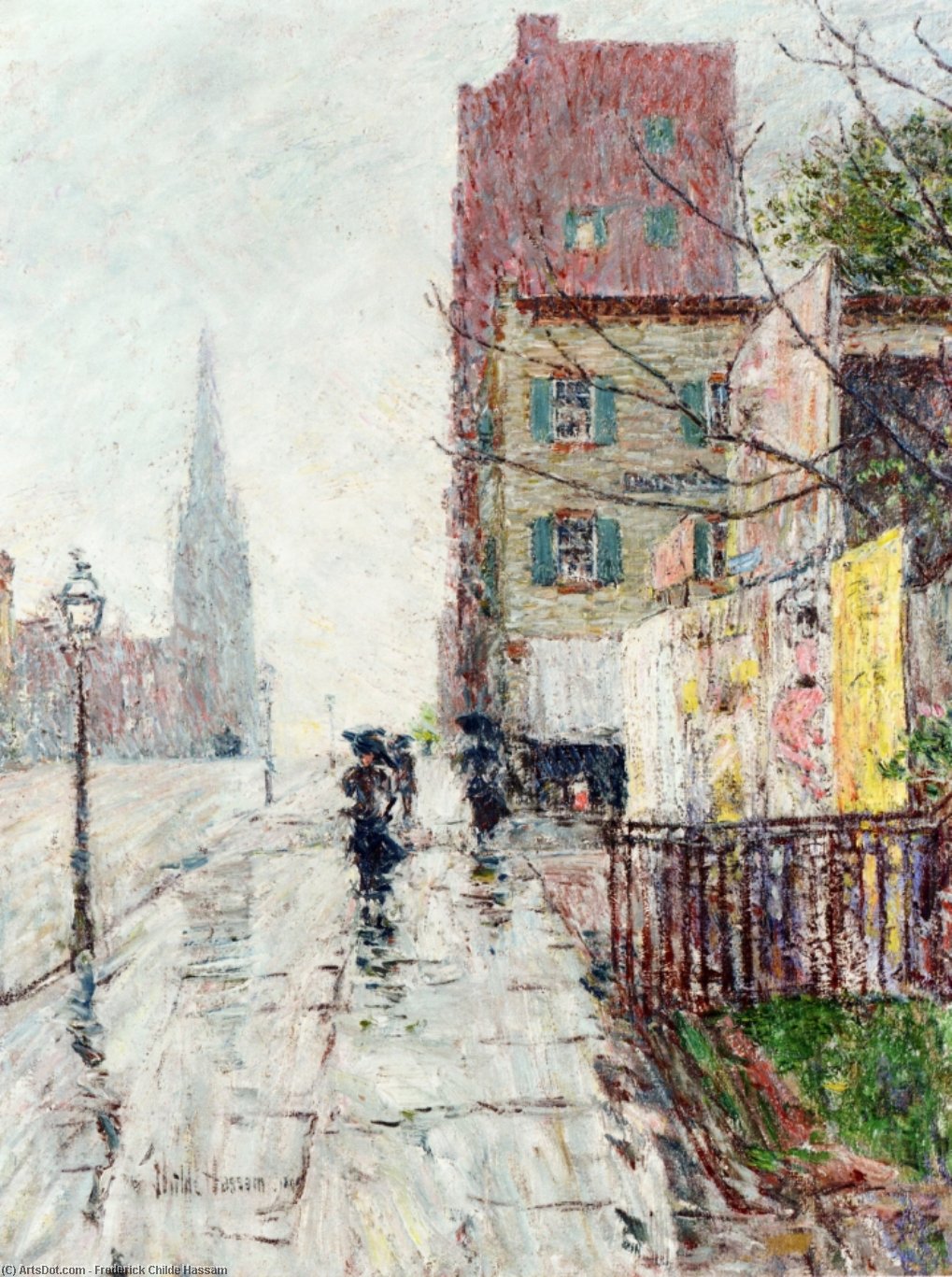 Wikioo.org - The Encyclopedia of Fine Arts - Painting, Artwork by Frederick Childe Hassam - Rainy Day