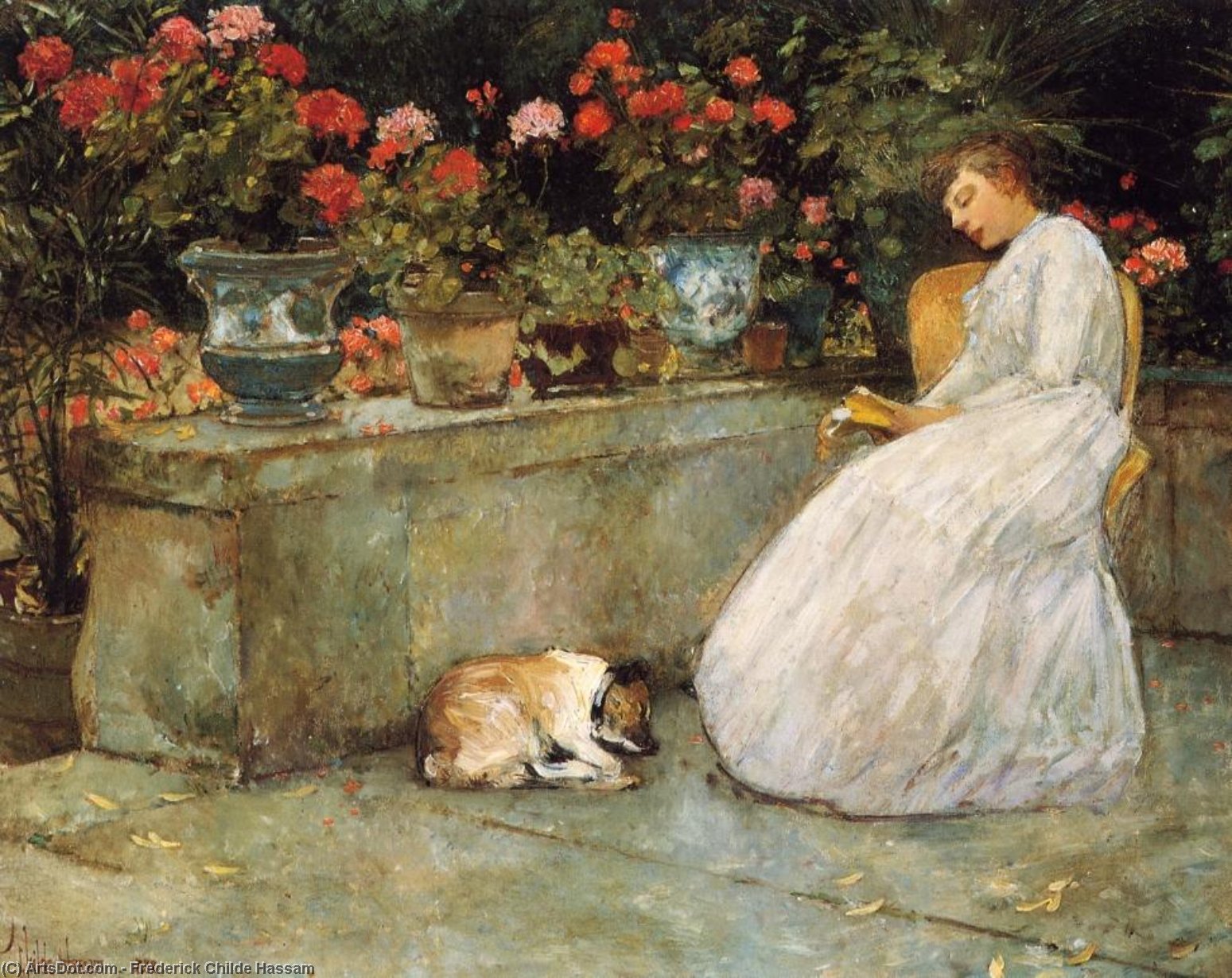 Wikioo.org - The Encyclopedia of Fine Arts - Painting, Artwork by Frederick Childe Hassam - Reading