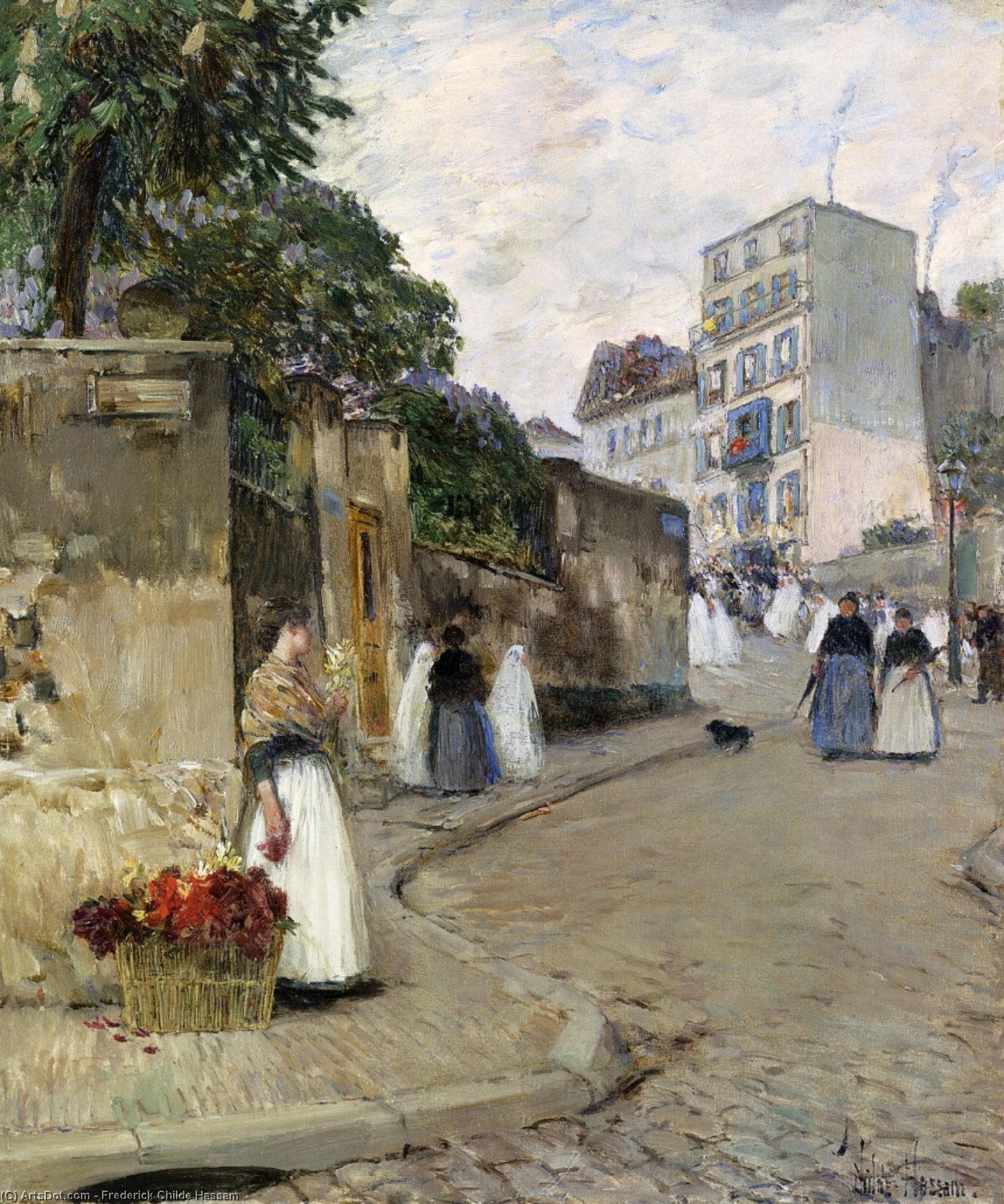 Wikioo.org - The Encyclopedia of Fine Arts - Painting, Artwork by Frederick Childe Hassam - Rue Montmartre, Paris