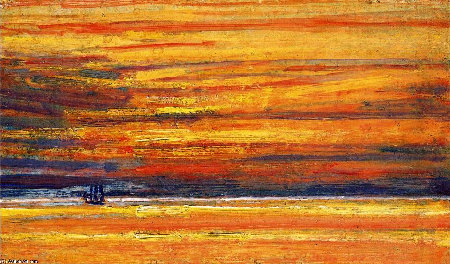 Wikioo.org - The Encyclopedia of Fine Arts - Painting, Artwork by Frederick Childe Hassam - Sailing Vessel at Sea, Sunset