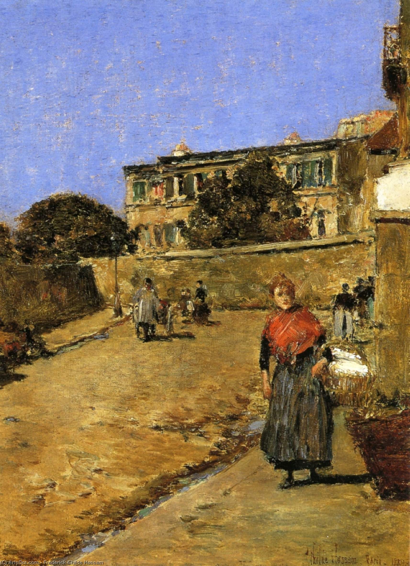 Wikioo.org - The Encyclopedia of Fine Arts - Painting, Artwork by Frederick Childe Hassam - Street Scene, Montmartre