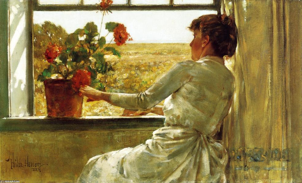 Wikioo.org - The Encyclopedia of Fine Arts - Painting, Artwork by Frederick Childe Hassam - Summer Evening