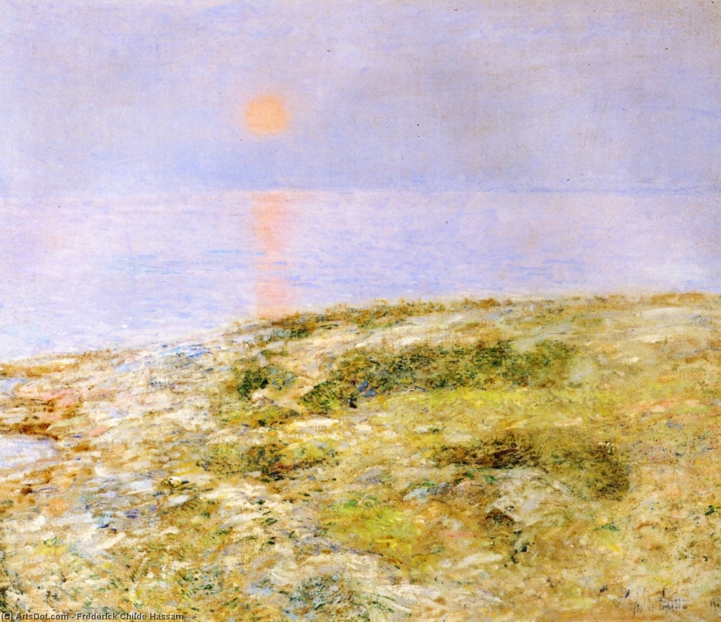 Wikioo.org – L'Encyclopédie des Beaux Arts - Peinture, Oeuvre de Frederick Childe Hassam - Coucher du soleil île  de  Bancs