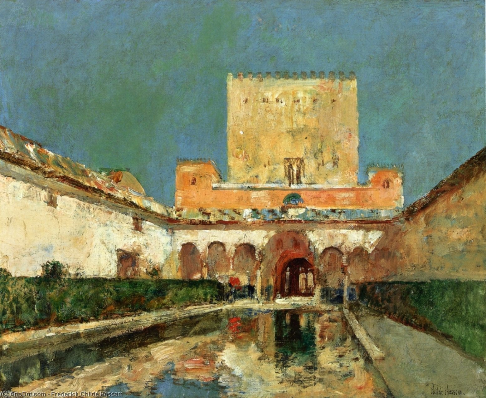 Wikioo.org - The Encyclopedia of Fine Arts - Painting, Artwork by Frederick Childe Hassam - The Alhambra (aka Summer Palace of the Caliphs, Granada, Spain)