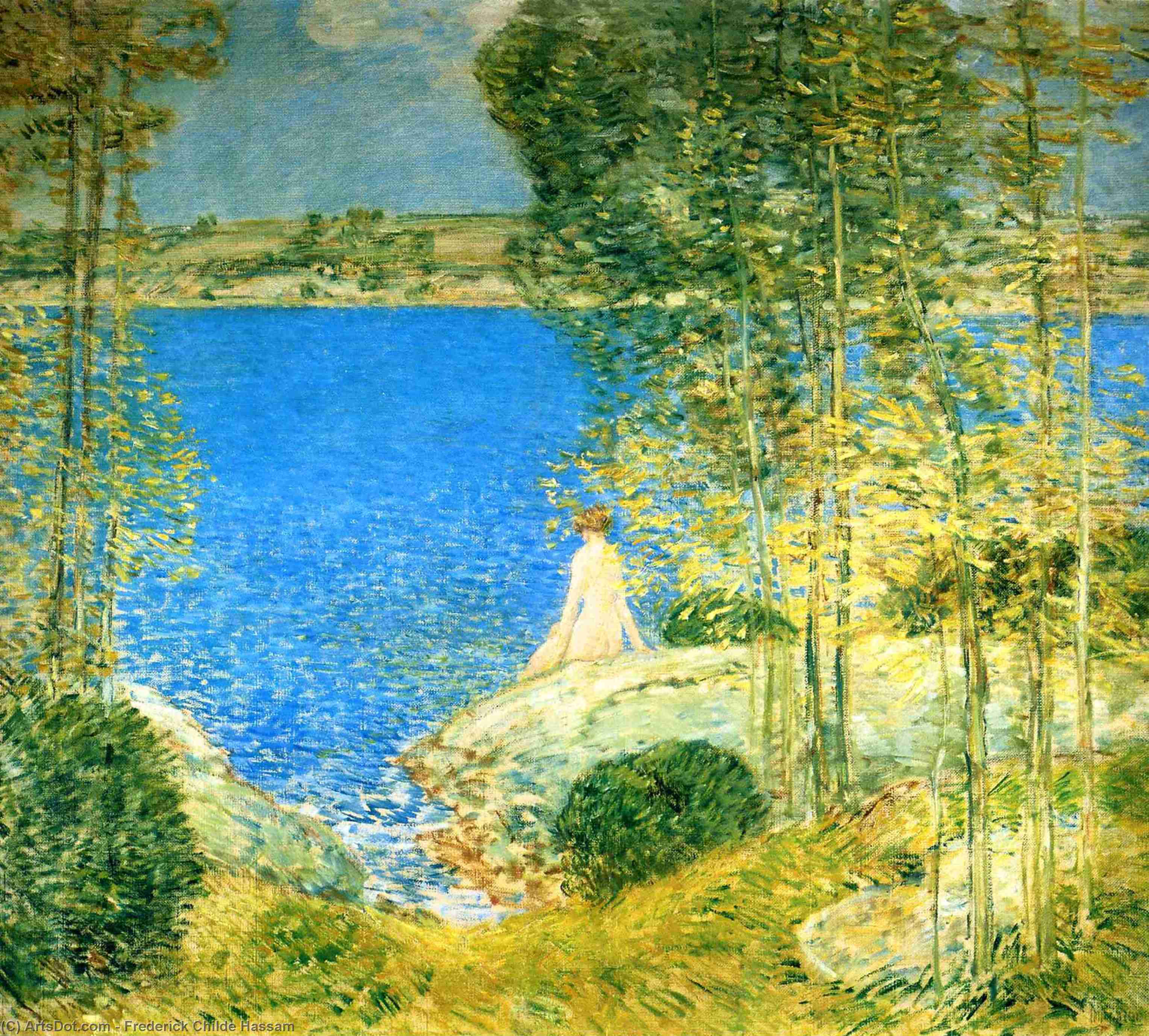 Wikioo.org - The Encyclopedia of Fine Arts - Painting, Artwork by Frederick Childe Hassam - The Bather