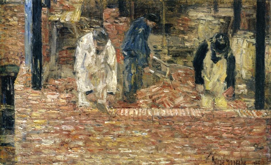 WikiOO.org - Encyclopedia of Fine Arts - Maalaus, taideteos Frederick Childe Hassam - The Bricklayers