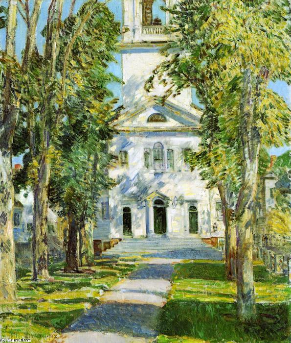 Wikioo.org - The Encyclopedia of Fine Arts - Painting, Artwork by Frederick Childe Hassam - The Church at Gloucester
