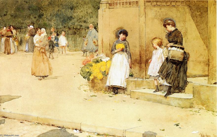 Wikioo.org - The Encyclopedia of Fine Arts - Painting, Artwork by Frederick Childe Hassam - The Flower Seller