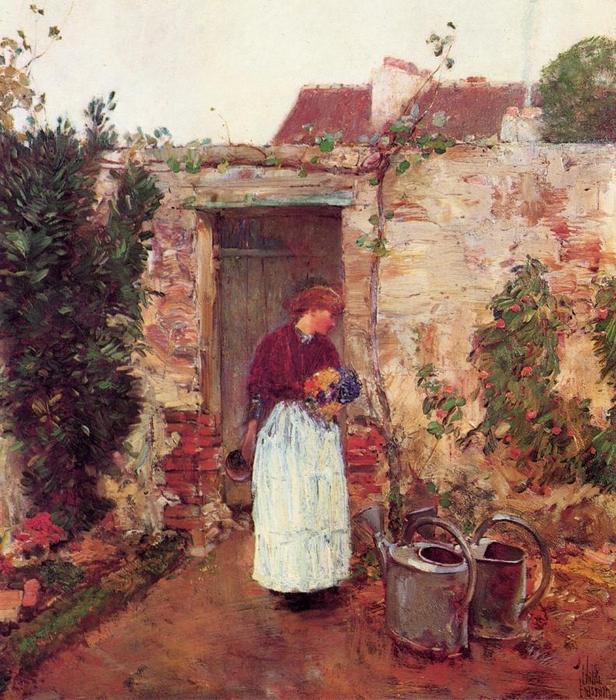 Wikioo.org - The Encyclopedia of Fine Arts - Painting, Artwork by Frederick Childe Hassam - The Garden Door