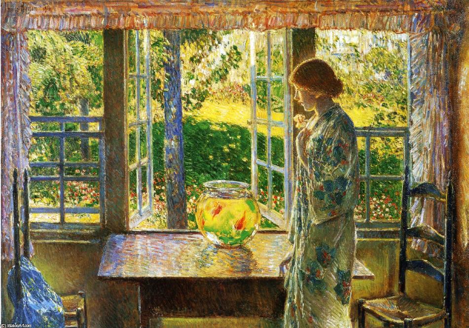 WikiOO.org - Encyclopedia of Fine Arts - Lukisan, Artwork Frederick Childe Hassam - The Goldfish Window