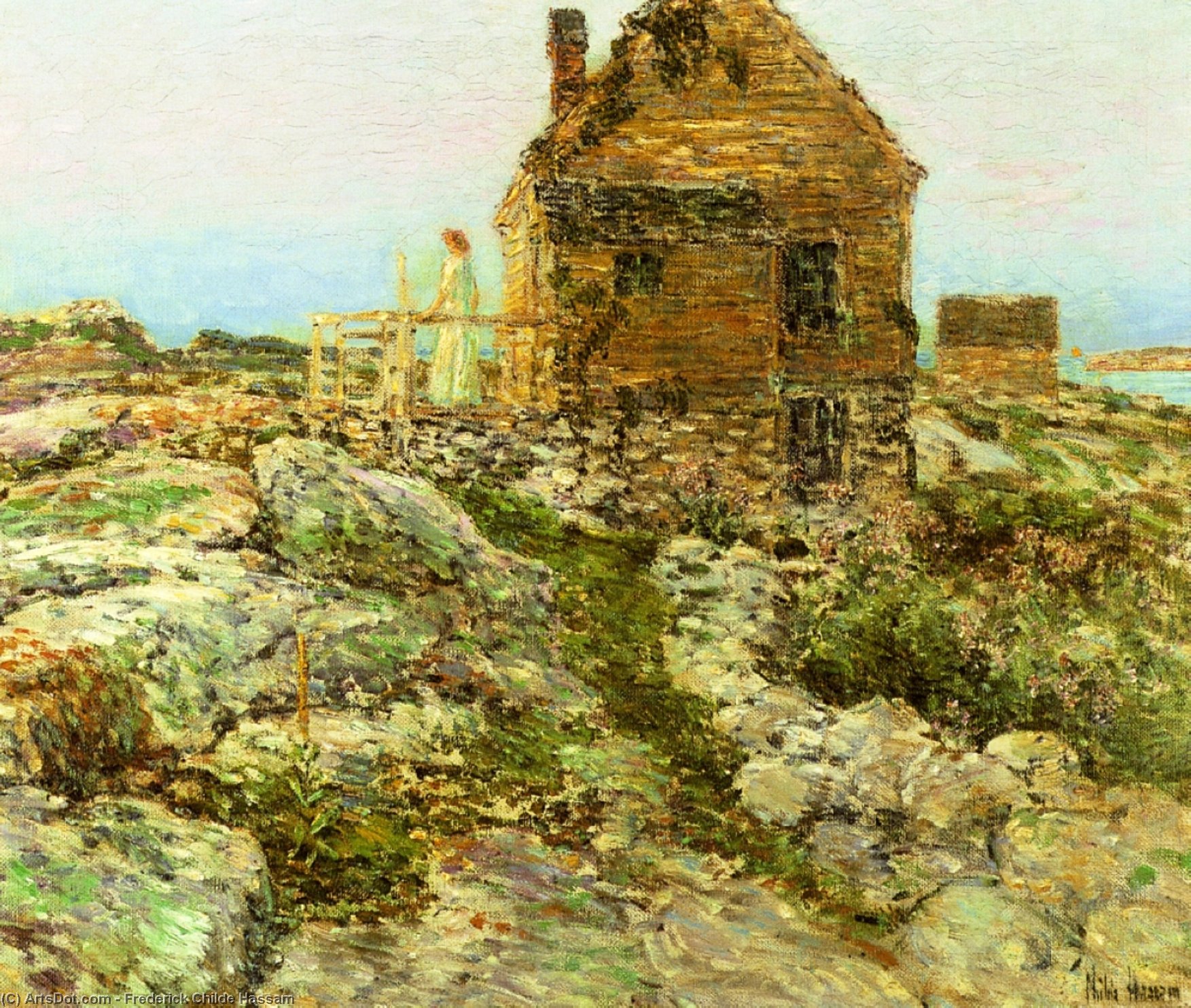 WikiOO.org - Encyclopedia of Fine Arts - Maalaus, taideteos Frederick Childe Hassam - The Norwegian Cottage