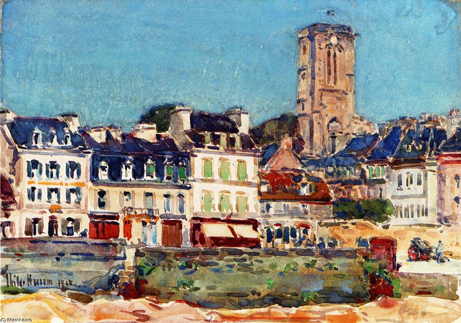 Wikioo.org - The Encyclopedia of Fine Arts - Painting, Artwork by Frederick Childe Hassam - The Quai, Lannion