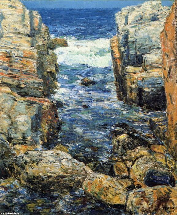 Wikioo.org - สารานุกรมวิจิตรศิลป์ - จิตรกรรม Frederick Childe Hassam - The South Gorge, Appledore, Isles of Shoals