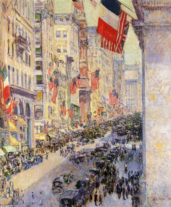 WikiOO.org - Енциклопедія образотворчого мистецтва - Живопис, Картини
 Frederick Childe Hassam - Up the Avenue from Thirty-Fourth Street, 1917