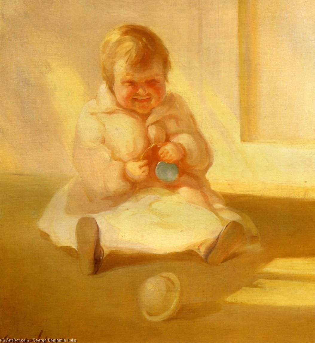 WikiOO.org - دایره المعارف هنرهای زیبا - نقاشی، آثار هنری George Benjamin Luks - Child with a Toy