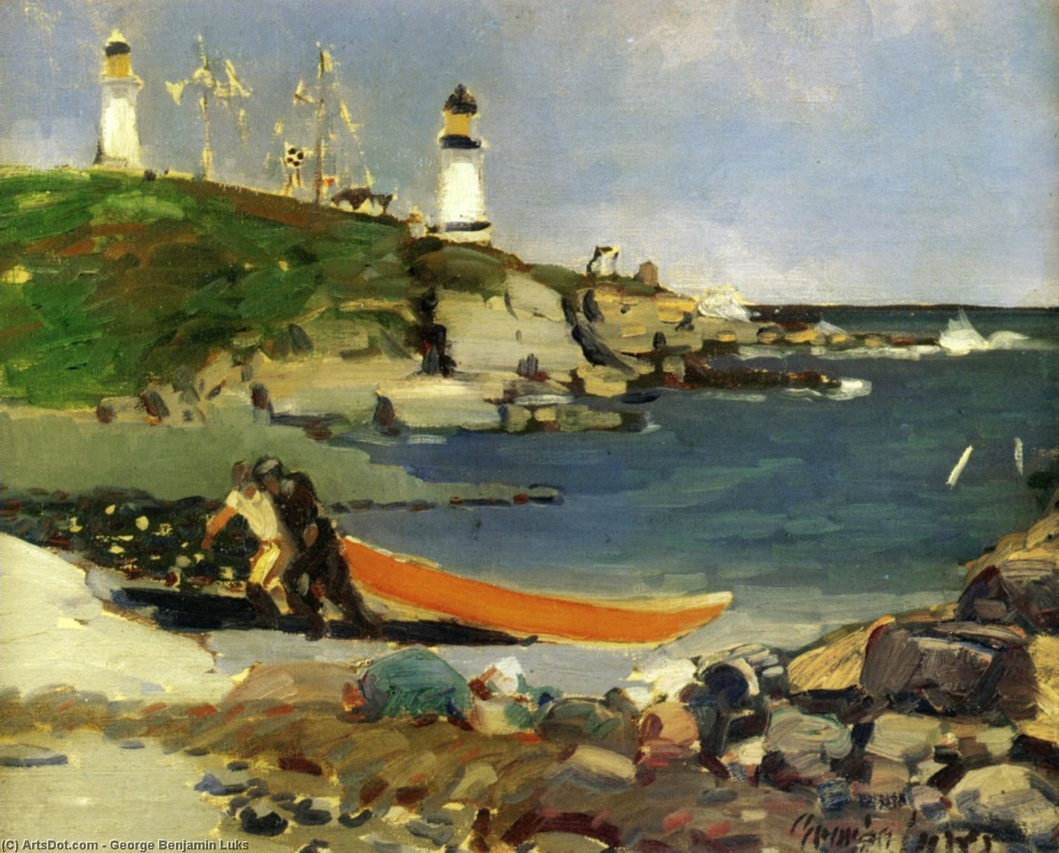 Wikioo.org - The Encyclopedia of Fine Arts - Painting, Artwork by George Benjamin Luks - Hannaford's Cove