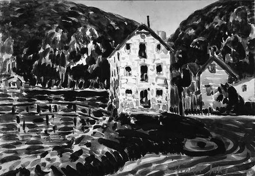 Wikioo.org - The Encyclopedia of Fine Arts - Painting, Artwork by George Benjamin Luks - Old Gristmill, The Berkshires